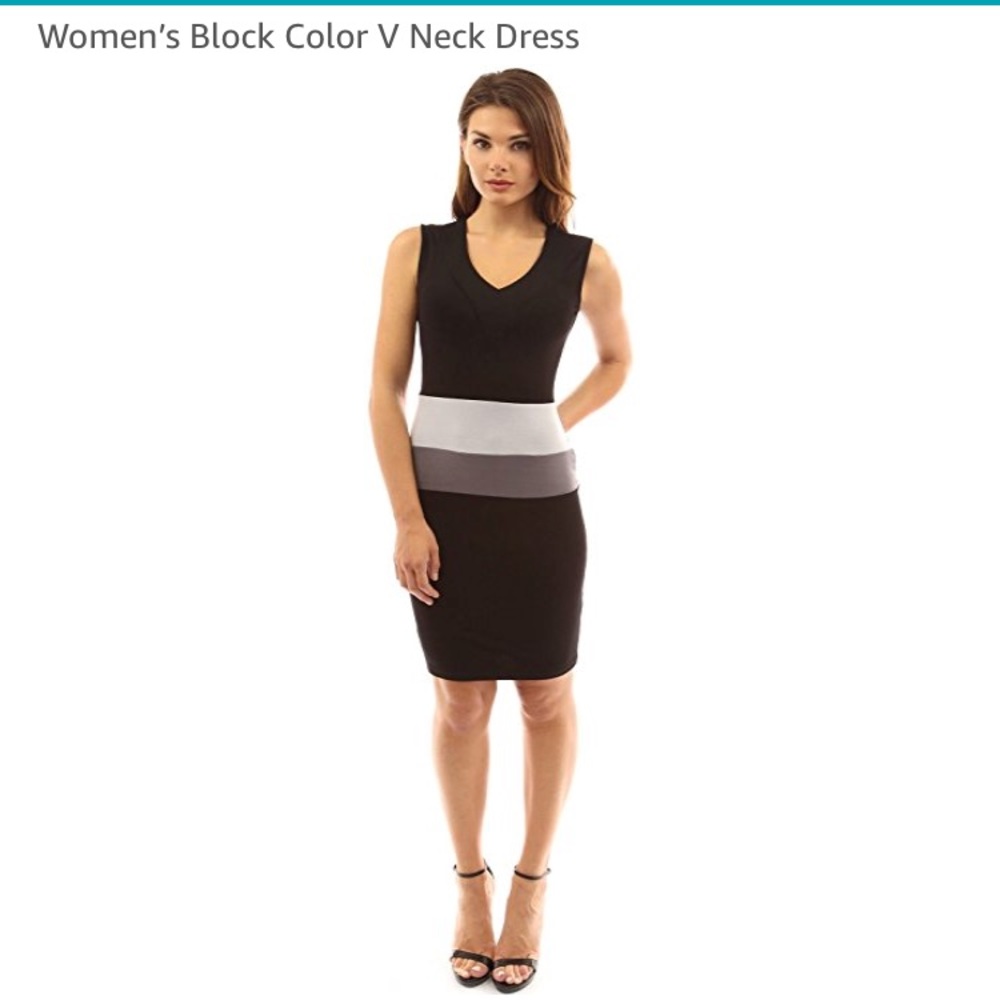 PattyBoutik Black and Gray Sleeveless Dress